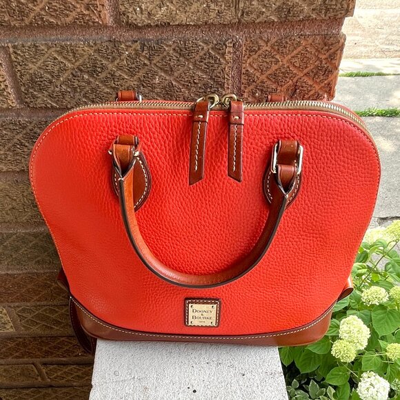 DOONEY & BOURKE Zip Zip Coral Domed Pebble Doctors Shoulder Satchel Bag